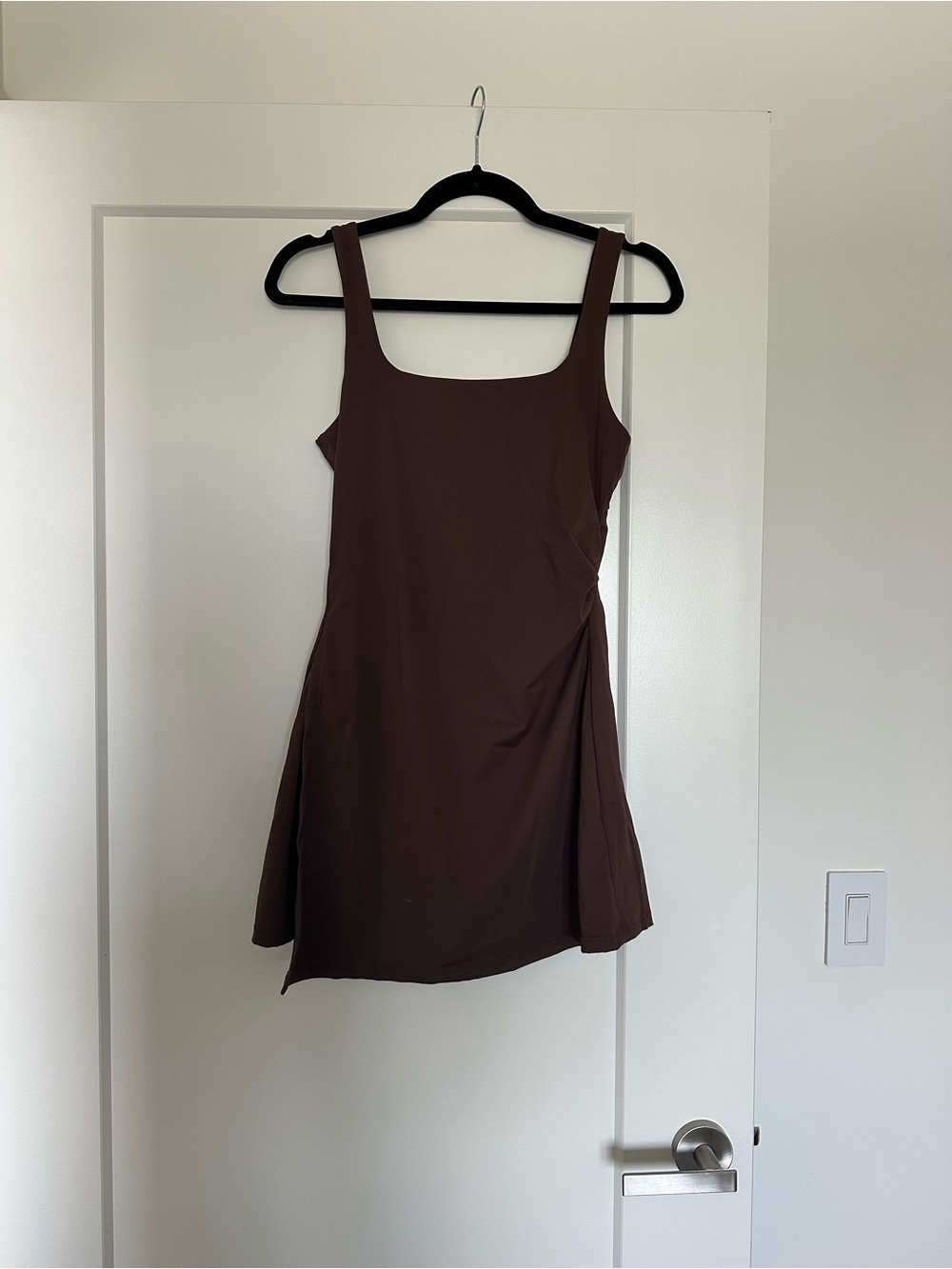 Brown Square-Neck Active Dress